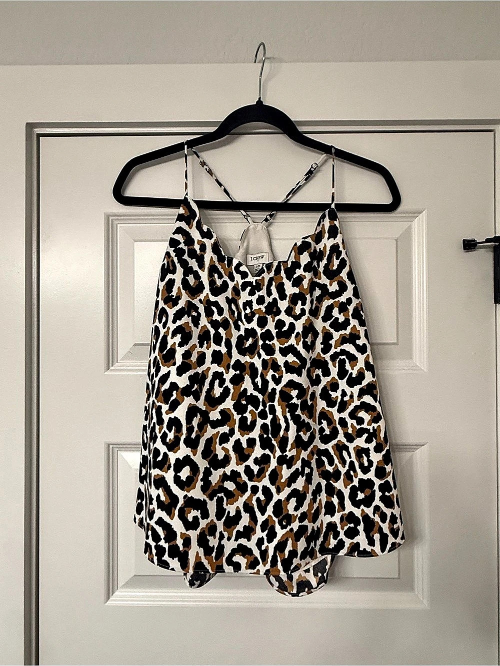 J.Crew Leopard Scalloped Cami Top in Brown & White